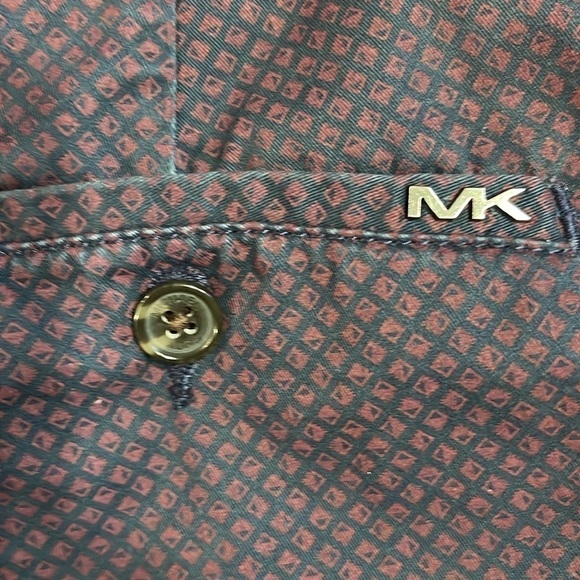 Michael Kors Men’s Patterned Shorts 38 Blue Red Geometric Print - Picture 6 of 13